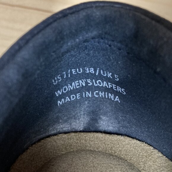 Lazypop Women's Size 7, Navy Blue Leather Loafers Comfort‎ Casual Lightweight - Picture 10 of 11